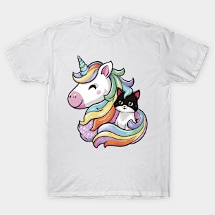 Unicorno and cat T-Shirt